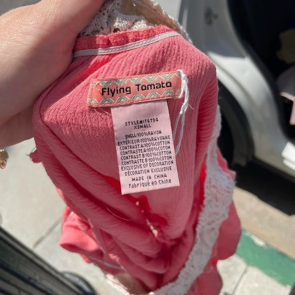 Flying tomato y2k bohemian pink crop top sz xs - Picture 5 of 6